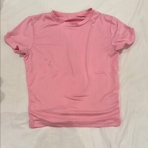 SHEIN Pink Fitted Short Sleeve T-Shirt